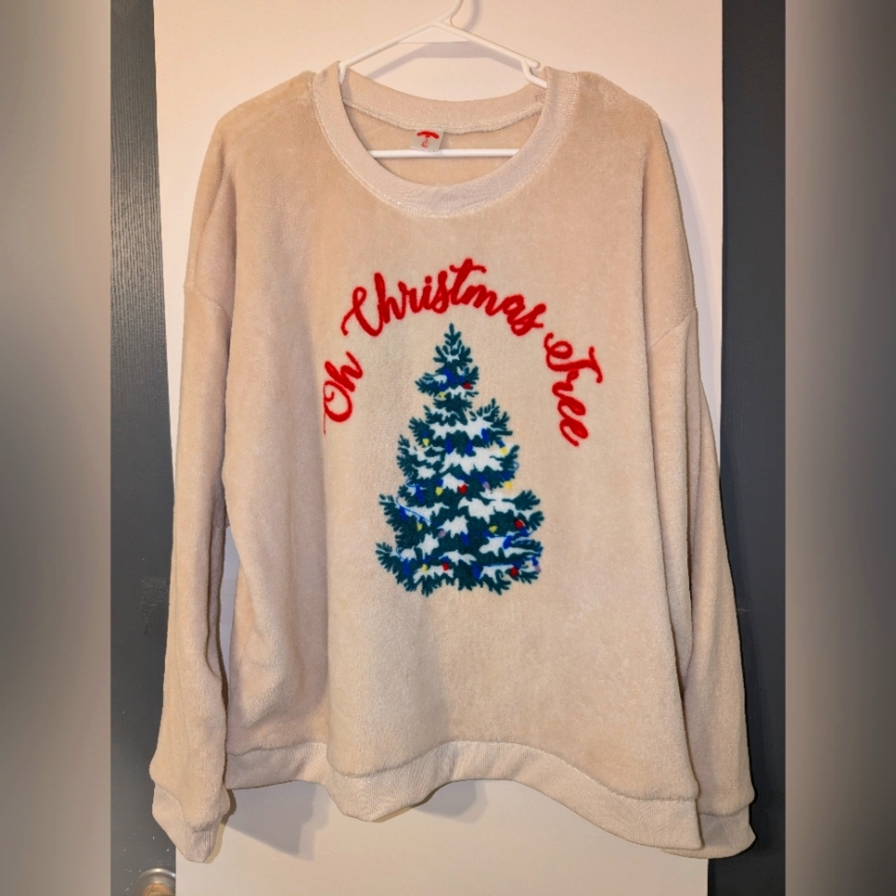 OH‎ CHRISTMAS TREE Fleece Juniors/Women's Sweatshirt Size 1X